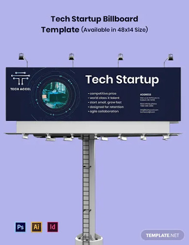 tech startup billboard template