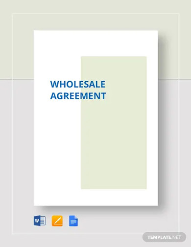 wholesale agreement template