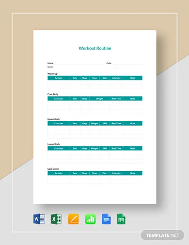 workout routine template