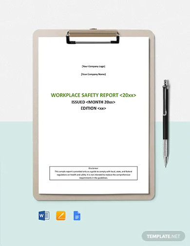 workplace safety report template