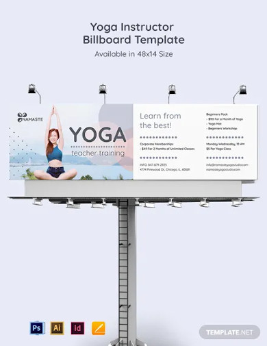 yoga instructor billboard template