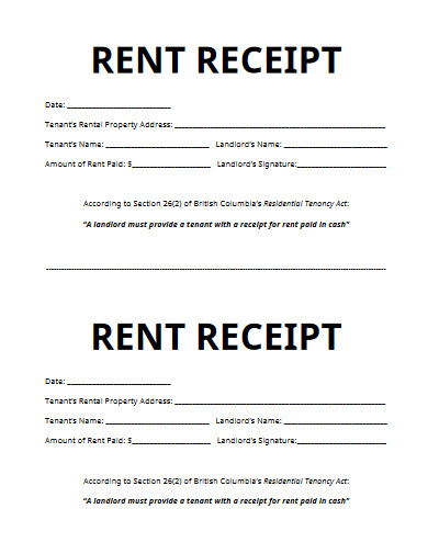 basic rent receipt