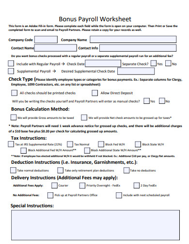 Payroll Worksheet 10 Examples Format Pdf Examples 4523