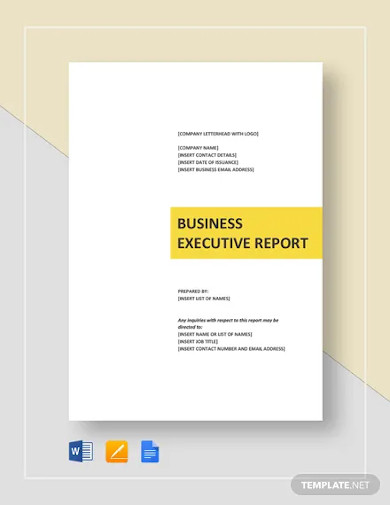 business executive report template