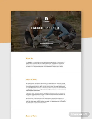 Business Product Proposal Template