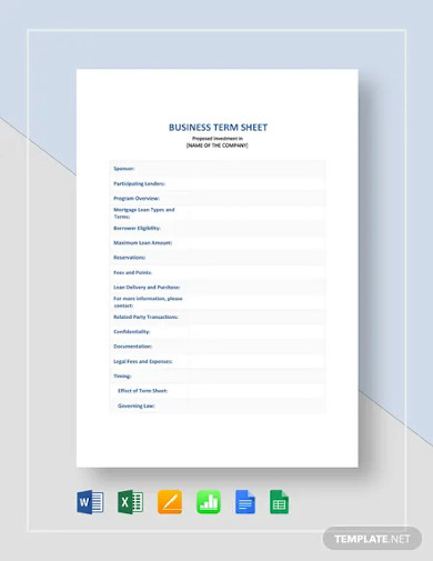 business term sheet template