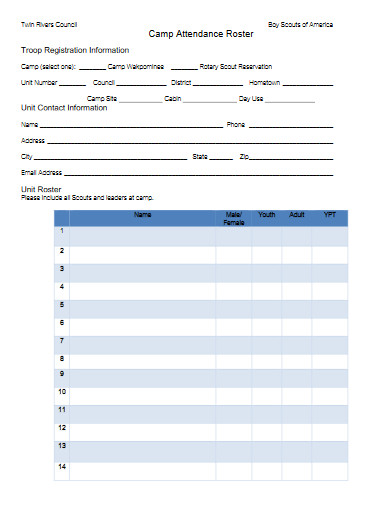 Reserves Sign In Roster Example Attendance Roster - 10+ Examples, Format, Pdf | Examples