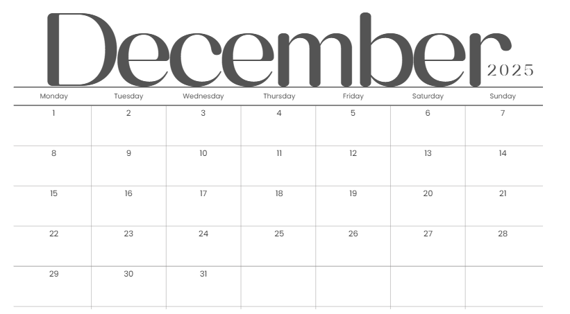 Canvas Monthly Content Calendar
