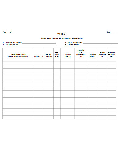 Chemical Inventory - 10+ Examples, Format, Pdf | Examples