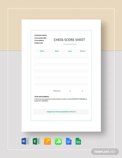 Chess Score Sheet Template