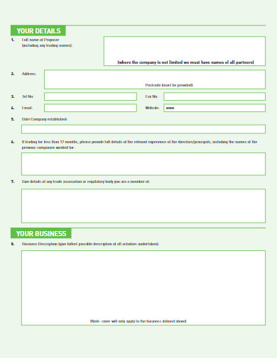 cleaning contractors proposal form