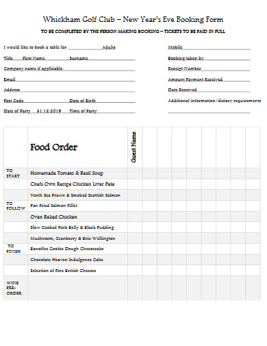 Food Order - 10+ Examples, Format, Pdf | Examples