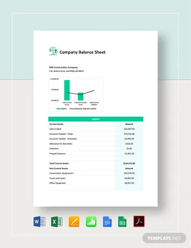 company balance sheet template