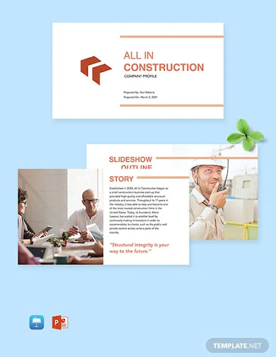 construction company profile template