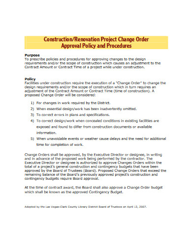 construction project change order