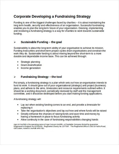 Corporate Fundraising Strategy