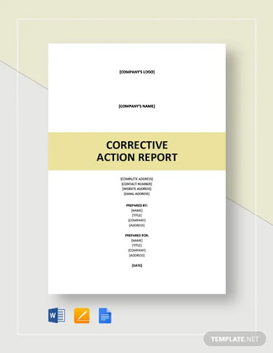 corrective action report template