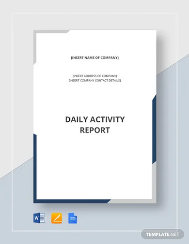 daily activity report template