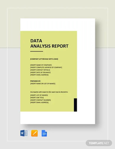 data analysis report template