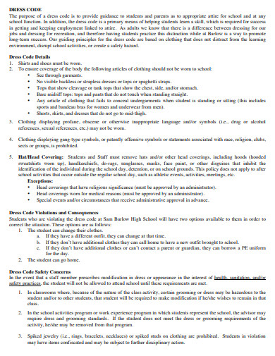 Dress Code Policy 10 Examples Format Pdf Examples