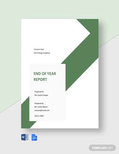 End of Year School Report Template