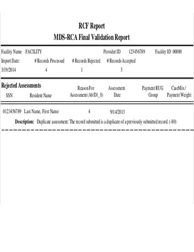 final validation report template