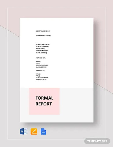 Formal Report - 16+ Examples, Format, Pdf | Examples