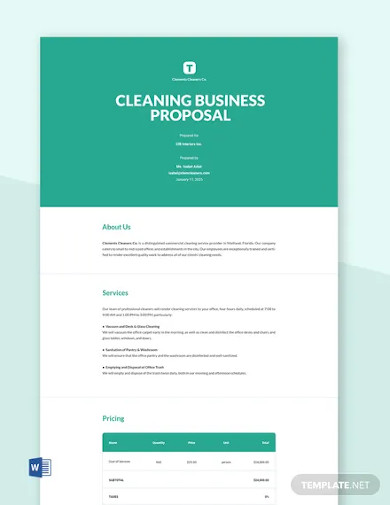 Cleaning Business Proposal 15 Examples Format Pdf Examples