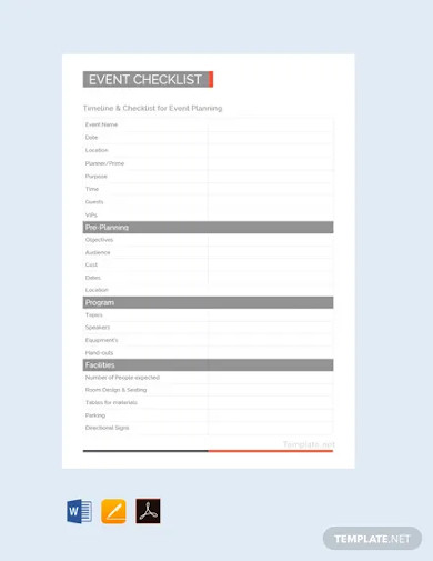 Free Event Planning Checklist Template