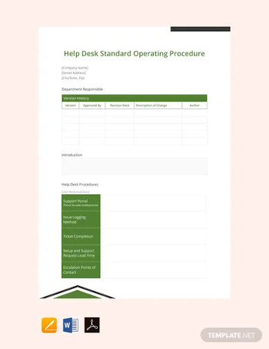 free help desk standard operating procedure template