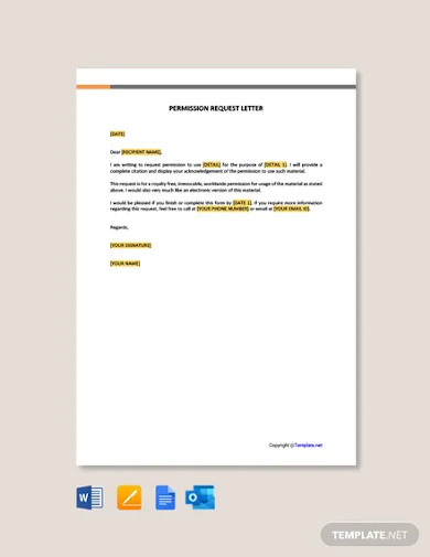 free permission request letter template