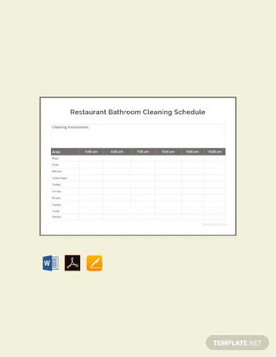free restaurant bathroom cleaning schedule template