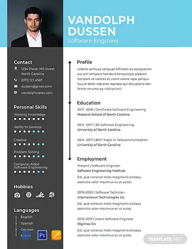 Free Resume for Experienced Software Engineer Template