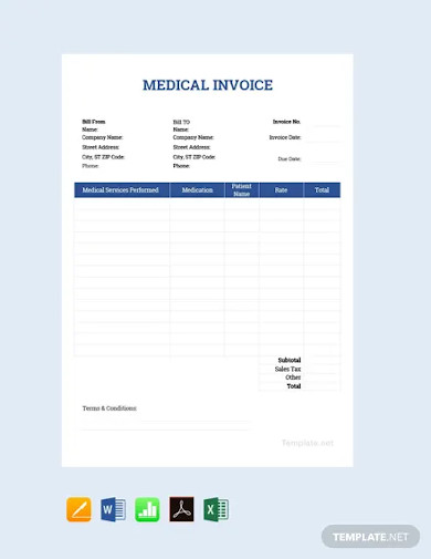free sample medical invoice template