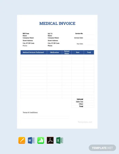 Free Sample Medical Invoice Template