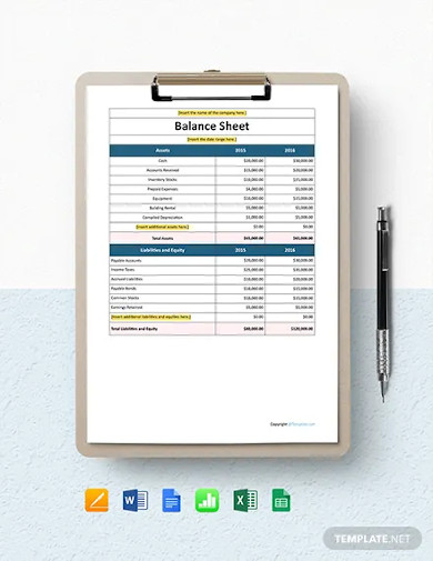 Free Simple IT Company Balance Sheet Template