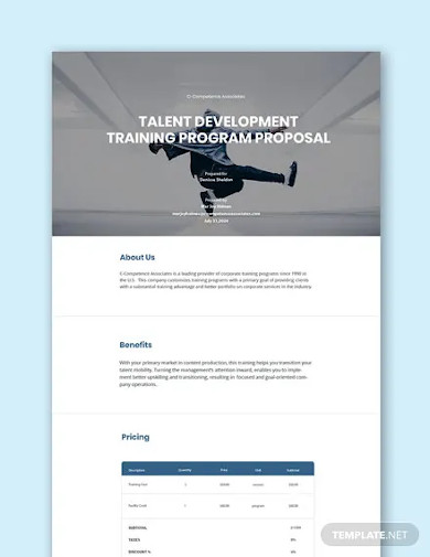free training program proposal template