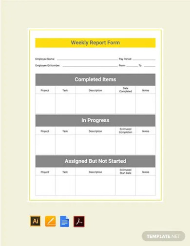 free weekly report template