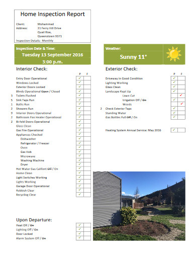 home inspection report in pdf