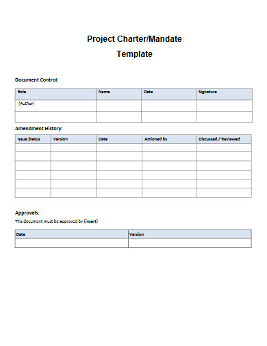 Project Charter - 12+ Examples, Format, Pdf | Examples