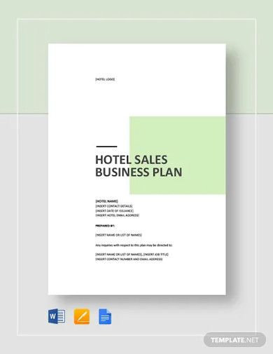 hotel sales business plan template