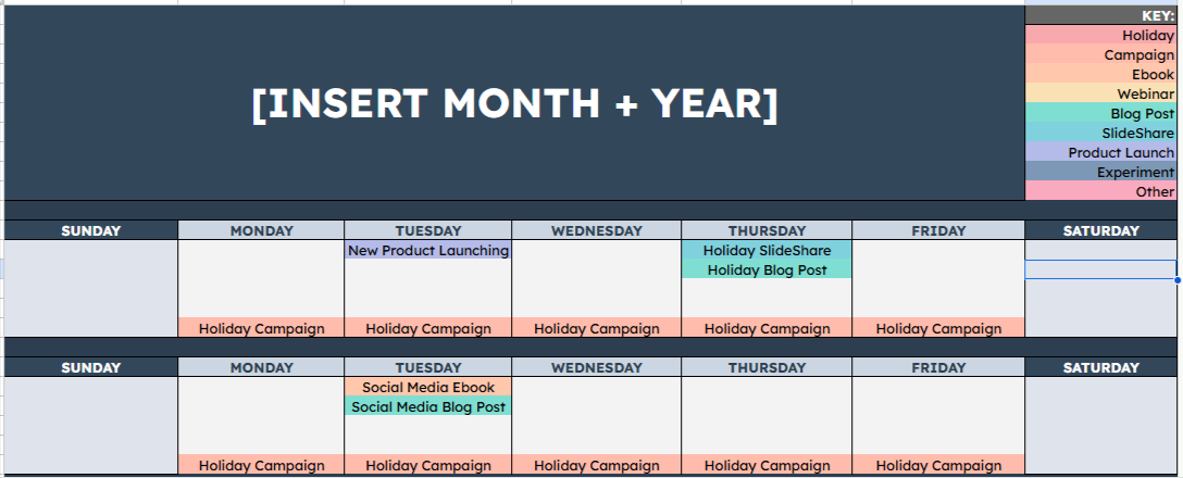 HubSpots Social Media Content Calendar