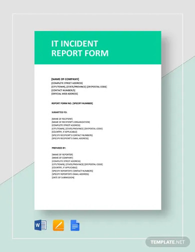 it incident report template