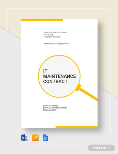 it maintenance contract template