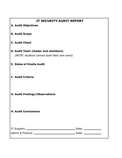 it security audit report template