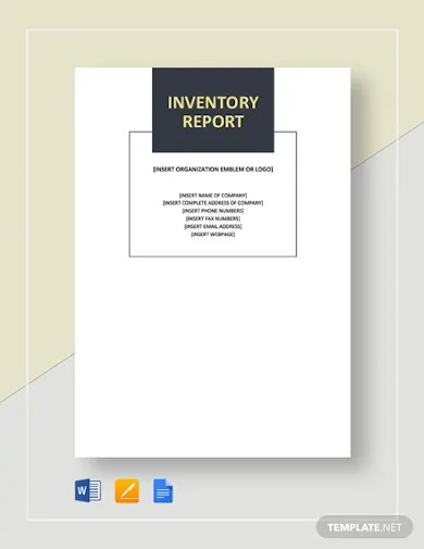 inventory report template