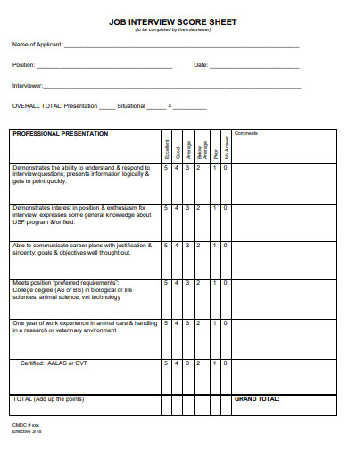 Interview Sheet - 10+ Examples, Format, Pdf | Examples