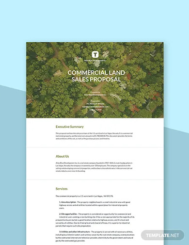 land sale proposal template