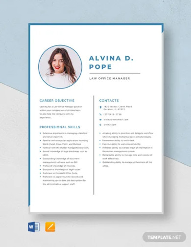 law office manager resume template