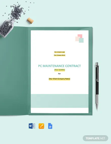 maintenance contract for personal computers template